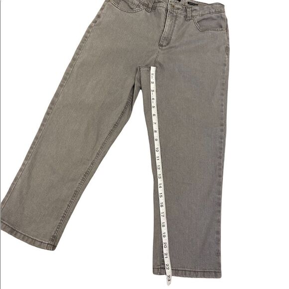 JONES NEW YORK Denim Grey Cropped Stretch Straight Leg Jean 8 - Picture 7 of 11